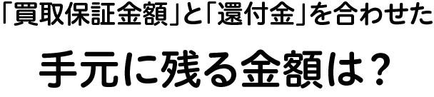 「買取保証金額」と「還付金」を合わせた手元に残る金額は?